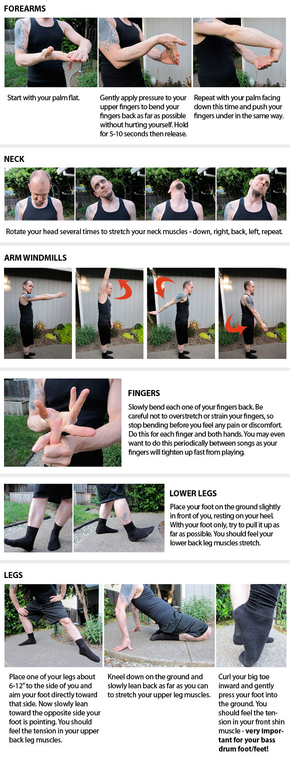 Drumming stretches - drummer preparation