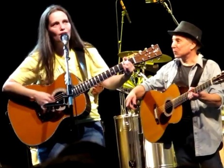 Paul Simon with fan Rayna Ford in Toronto.